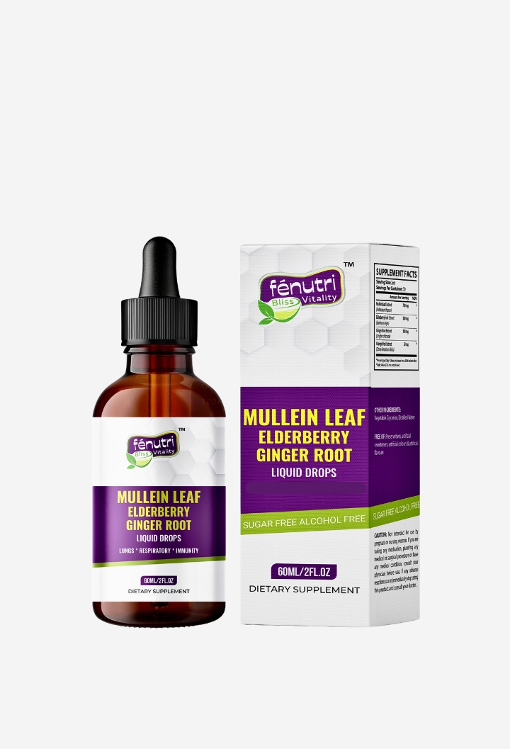 Mullein Drops, with Elderberry & Ginger, Lung Cleanser