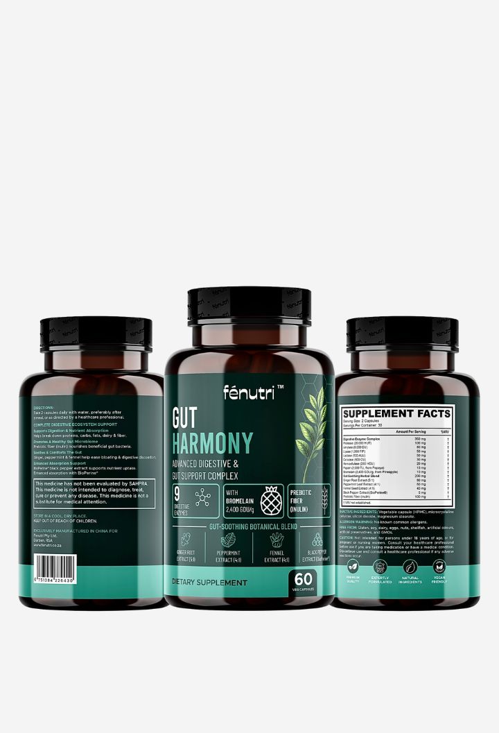 Gut Harmony, Digestive Enzymes, Bromelain & Prebiotics