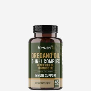 Oregano Oil 5-in-1 Vegan Softgels, Black Seed, Turmeric, D3 & K2 | 60s